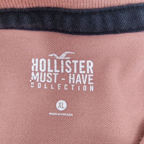 Hollister Polo in Salmon Pink Mens XL w/ Bonus Pink Hanes T-shirt - Picture 3 of 6